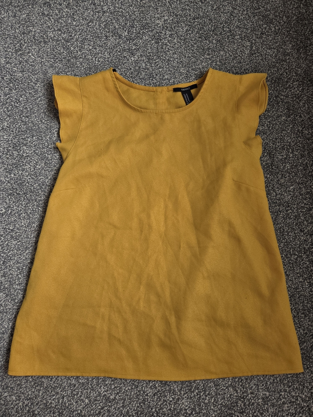 Forever 21 Mustard Yellow Flutter Sleeve Tee